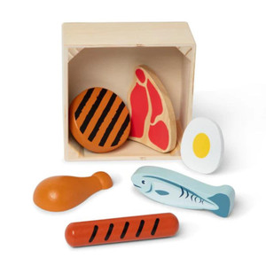 Melissa & Doug Wooden Food Groups Play Set - Protein
chicken leg, hot dog, egg, steak, fish, burger Melissa & Doug Wooden Food Groups Play Set - Protein
chicken leg, hot dog, egg, steak, fish, burger