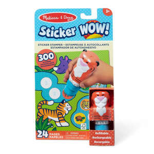 Sticker WOW! Tiger Stamper Activity Pad box showing product features and age