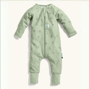 ergoLayers Organic Long Sleeve Onesie 1 TOG Willow Green product flat lay