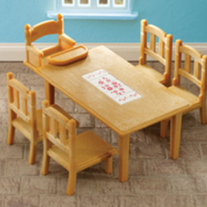 Sylvanian Families Family Table and Chairs miniature dining furniture set