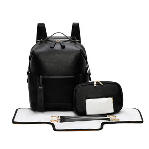 Trellis Dahlia Convertible Nappy Bag Backpack - Black Box | Peekaboo Baby
