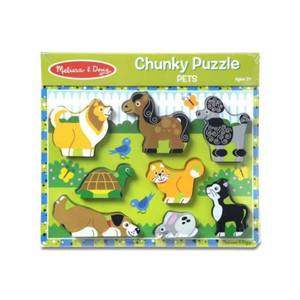 Wooden Chunky Puzzle Pets box showing product details and age recommendation