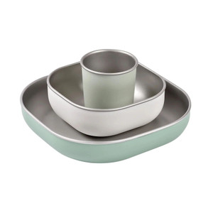 Beaba Stainless steel meal set - Sage green Beaba Stainless steel meal set - Sage green