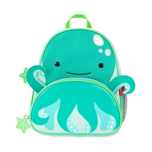 Skip Hop Zoo Octopus Little Kid Backpack front view with octopus character design