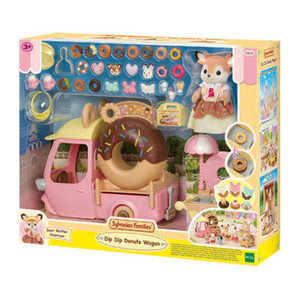 Sylvanian Families Dip Dip Donuts Wagon side view with accessories