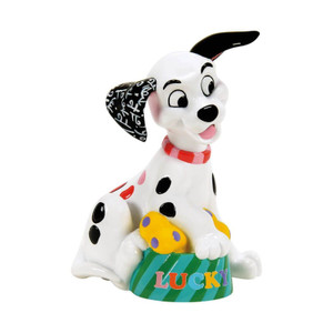 Disney by Britto Mini Lucky Dalmatian Figurine - White dog with black spots and colourful decorative patterns