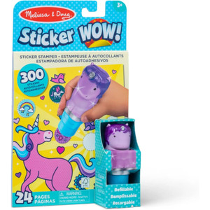 Sticker WOW! Purple Unicorn Stamper Activity Pad box showing features and age
