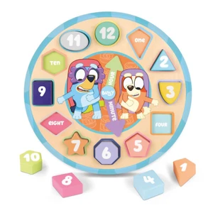 Bluey Wooden Puzzle Clock Toy - Australian Licensed Toy | Peekaboo Baby