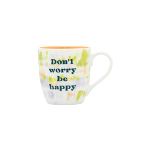 Colourful Tie Dye Mug - 'Don't Worry Be Happy'