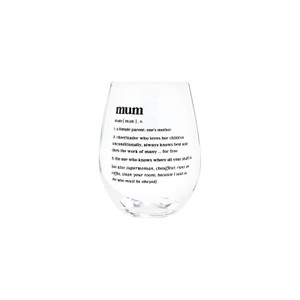 DEFINED Wine Glass: Mum Witty Definition