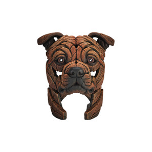 Edge Sculpture Staffordshire Bull Terrier Bust Figurine - hand-painted resin collector figurine