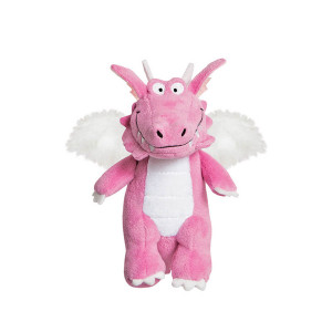 Zog pink dragon soft plush toy 16cm with white fluffy wings, white belly and white horns