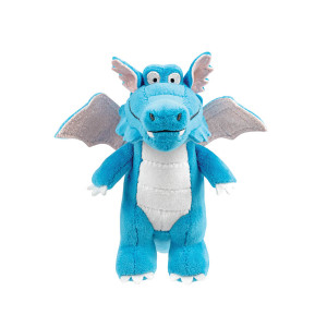 Zog blue dragon soft plush toy 16cm with grey wings, white belly, white claws and black bead eyes
