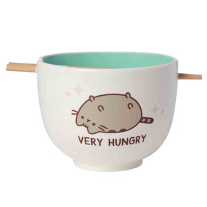 Pusheen 'Very Hungry' Ramen Bowl with Chopsticks