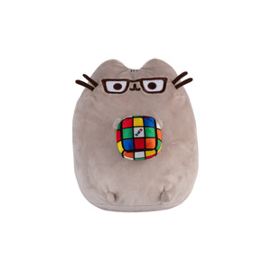 Pusheen x Rubik's Cube 50th anniversary plush - Pusheen holding a colourful cube