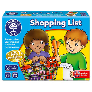 Orchard Toys Shopping List Game close-up of illustrated food and shopping item cards