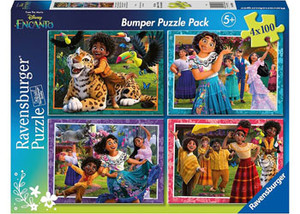 Ravensburger Disney Encanto 4x100 piece puzzle pack box showing colourful scenes of Mirabel and family characters