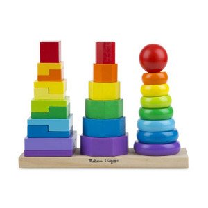 Melissa & Doug Geometric Stacker - Baby Wooden Toy  Melissa & Doug Geometric Stacker - Baby Wooden Toy