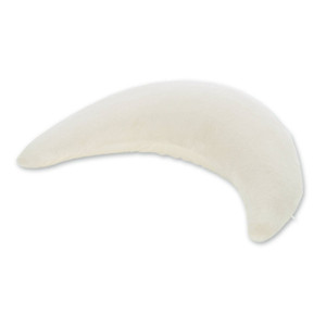 Theraline Plushy Moon Cuddle and Nursing Pillow Cream - crescent moon shape with soft plush fabric on white background
