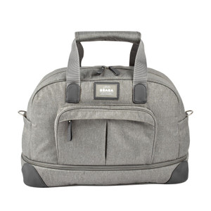 Beaba Amsterdam II changing bag in heather grey, front view with dual handles