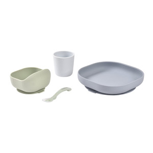 Beaba Silicone Suction Meal Set - Cloud Blue - product photo 1 (PENDING ALT TEXT REVIEW)
