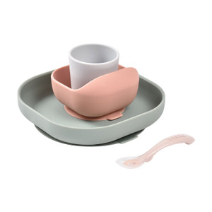 Beaba Silicone Suction Meal Set - Eucalyptus - product photo 1 (PENDING ALT TEXT REVIEW)