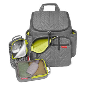 Skip Hop Forma nappy backpack grey insulated bottle pockets