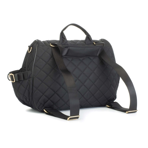 black quilted changing bag