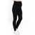 Angel Maternity black thick winter maternity leggings worn with white sneakers, side view showing supportive belly panel