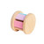 PlanToys wooden roller rattle toy with pastel coloured blocks in pink, purple, blue and orange on white background