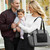 Skip Hop Madison Square Diaper Tote on pram handlebar with pram strap attachments