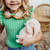 Bunnies By The Bay Pink Nibble Bunny Toy - Tiny 20cm - lifestyle shot | Peekaboobaby