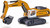 SIKU Liebherr hydraulic excavator die-cast toy in 1:87 scale, orange-gold body with white cab, three-quarter view showing full articulated boom and toothed bucket