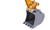 SIKU Liebherr hydraulic excavator side view with boom arm raised and bucket extended upward