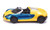 SIKU Bugatti Veyron Grand Sport die-cast in yellow and blue dual-tone, open top roadster with black interior, side angle view