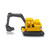 SIKU Super series compact hydraulic excavator die-cast model, side profile showing excavator body, boom arm and rubber tyres