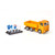 Siku orange die-cast road maintenance lorry toy truck with traffic signs on white background