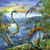Ravensburger Dinosaur Fascination 3x49pc puzzle set assembled showing three dino scenes