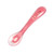 BEABA Silicone Suction Divided Plate & Spoon Set - Pink - front view