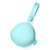 Skip Hop turquoise silicone pacifier holder with geometric pattern and snap strap on white background