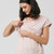 Ripe Maternity Lionel Short Sleeve Nursing Tee - Dusty Pink/White | Peekaboo Baby