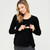 Ripe Maternity Raw Edge Nursing Top - Black