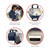 Skip Hop Main Frame Backpack Midnight Navy open flat showing 16 pockets