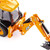 SIKU JCB 4CX backhoe loader side profile with rear arm