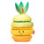 Pineapple Soft Stacker showing yellow and green fabric rings stacked with pineapple crown on top