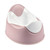 BEABA pink and white plastic training potty with ergonomic seat and high back on white background