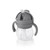 OXO Tot grey and clear sippy cup with soft spout, removable handles and measurement markings on white background