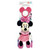 Disney Baby Minnie Mouse plush activity toy with pink teething ring attachment on white background