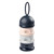 BEABA stackable formula container in dark blue, peach and grey with black dome lid and carry loop on white background