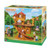 Sylvanian Families Adventure Tree House playset box showing multi-level wooden treehouse with animal figures, slide and swing